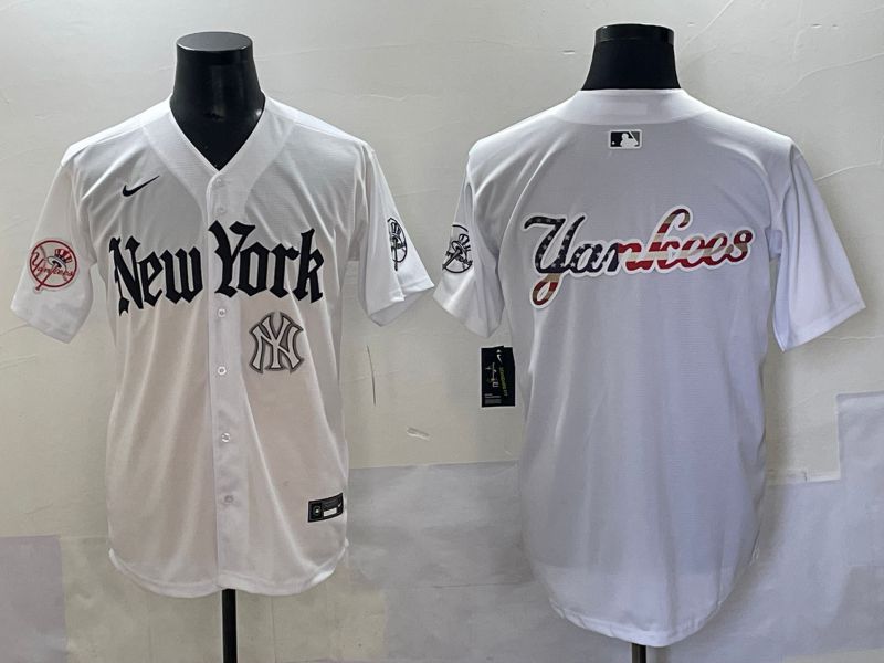 Men 2025 New York Yankees Blank White Five generations Joint Name Nike MLB Jersey style 121->new york yankees->MLB Jersey
